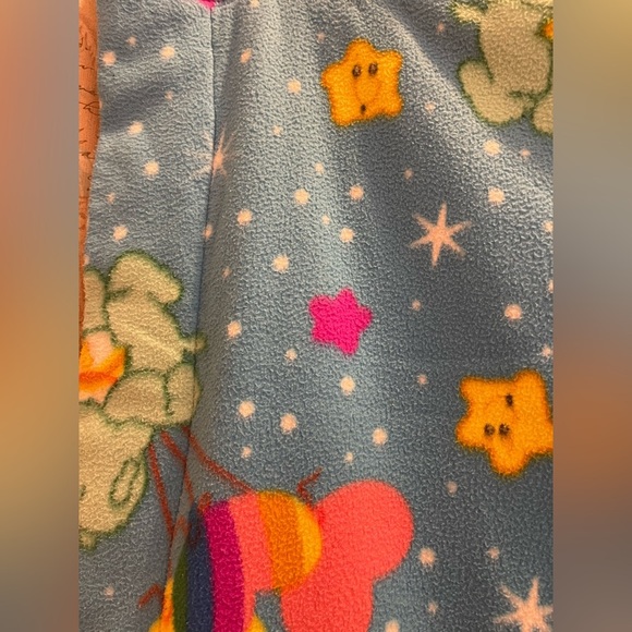 Care Bears Twin Size VTG Kids Quilted Bedspread Wish Blue Plaid Handmade 60/43 - Picture 6 of 10